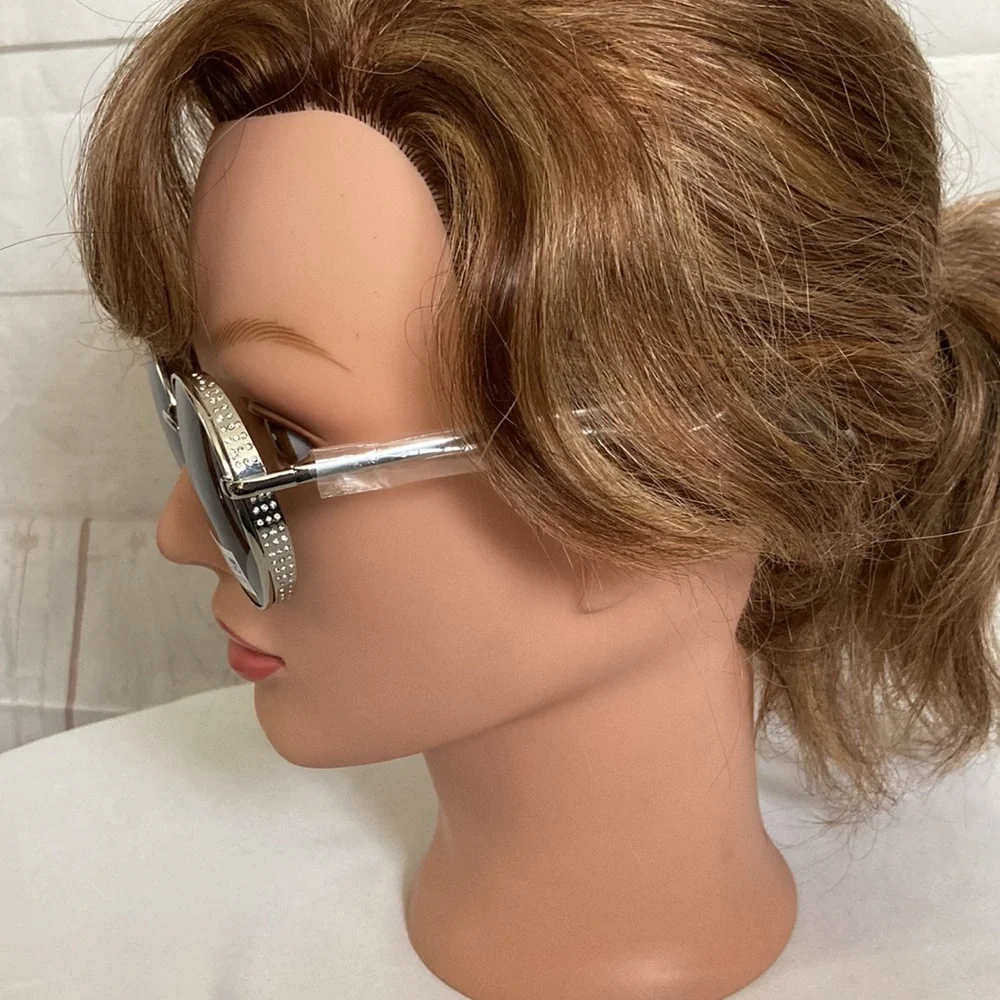 Joe’s Silver Tinted Lens Maximum UV Protection Sunglasses With Bling New